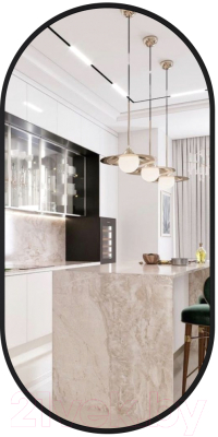 Зеркало Emze 50x100 / UV.50.100.CHE (черный с УФ-окантовкой) - фото