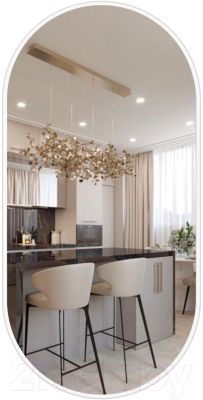 Зеркало Emze 50x100 / UV.50.100.BEL (белый с УФ-окантовкой) - фото