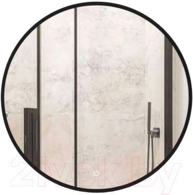 Зеркало Emze 60 / LED.UV.60.60.CHE (черный с УФ-окантовкой и подсветкой) - фото