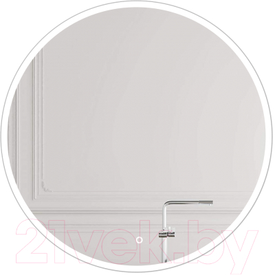 Зеркало Emze 60 / LED.UV.60.60.BEL (белый с УФ-окантовкой и подсветкой) - фото