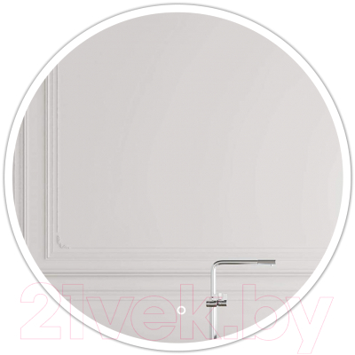 Зеркало Emze 70 / LED.UV.70.70.BEL (белый с УФ-окантовкой и подсветкой) - фото