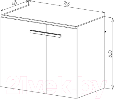 Тумба под умывальник Viant Мюнхен Como 80 / VMUN80COBEL-T2STP