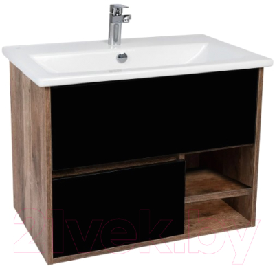 Тумба под умывальник Viant Люксембург Элина 60 / VLUX60ELCH-T2YP (черный) - фото