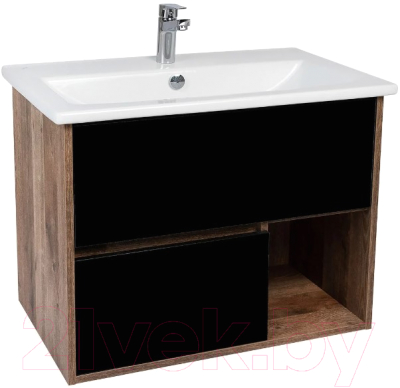 Тумба под умывальник Viant Люксембург Элина 75 / VLUX75ELCH-T2YP (черный) - фото