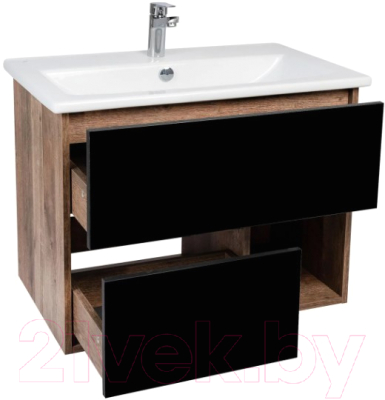 Тумба под умывальник Viant Люксембург Элина 75 / VLUX75ELCH-T2YP (черный)