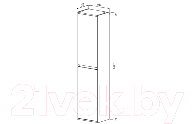 Шкаф-пенал для ванной Viant Люксембург / VLUX400CH-PENP