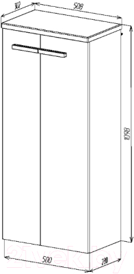 Шкаф-полупенал для ванной Viant Мюнхен / VMUN50BEL-PENP