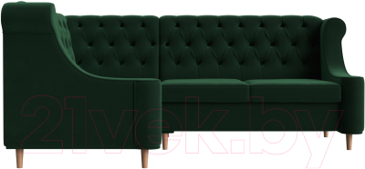 Уголок кухонный мягкий Лига Диванов Бронкс левый / 110364L (велюр зеленый)