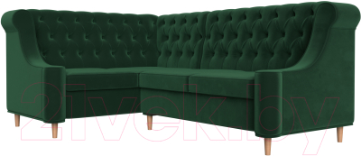Уголок кухонный мягкий Лига Диванов Бронкс левый / 110364L (велюр зеленый)