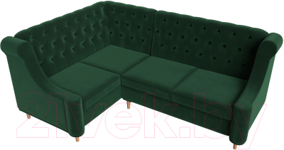 Уголок кухонный мягкий Лига Диванов Бронкс левый / 110364L (велюр зеленый)