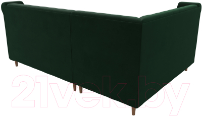 Уголок кухонный мягкий Лига Диванов Бронкс левый / 110364L (велюр зеленый)