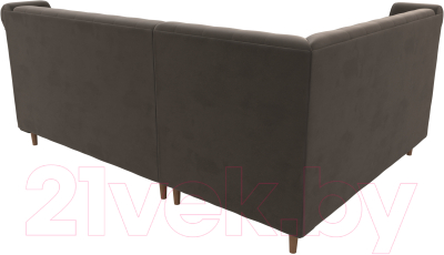 Уголок кухонный мягкий Лига Диванов Бронкс левый / 110365L (велюр коричневый)