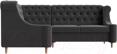 Уголок кухонный мягкий Лига Диванов Бронкс левый / 110366L (велюр серый)