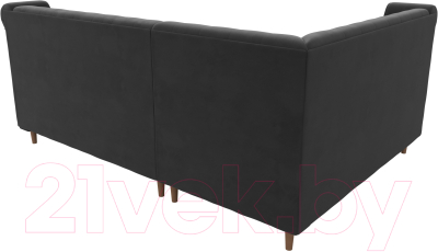 Уголок кухонный мягкий Лига Диванов Бронкс левый / 110366L (велюр серый)