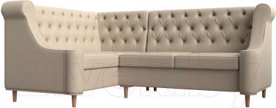 Уголок кухонный мягкий Лига Диванов Бронкс левый / 114587L (экокожа бежевый) - фото