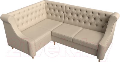 Уголок кухонный мягкий Лига Диванов Бронкс левый / 114587L (экокожа бежевый)