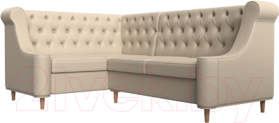 Уголок кухонный мягкий Лига Диванов Бронкс левый / 114587L (экокожа бежевый)