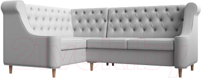 Уголок кухонный мягкий Лига Диванов Бронкс левый / 114588L (экокожа белый) - фото