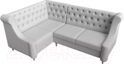 Уголок кухонный мягкий Лига Диванов Бронкс левый / 114588L (экокожа белый)