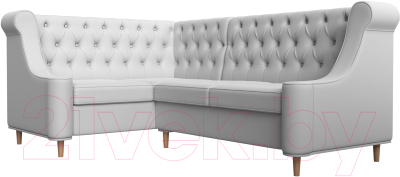 Уголок кухонный мягкий Лига Диванов Бронкс левый / 114588L (экокожа белый)