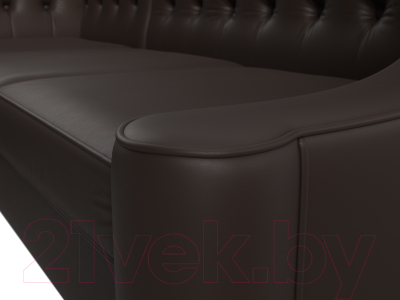 Уголок кухонный мягкий Лига Диванов Бронкс левый / 114589L (экокожа коричневый)