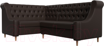 Уголок кухонный мягкий Лига Диванов Бронкс левый / 114589L (экокожа коричневый)