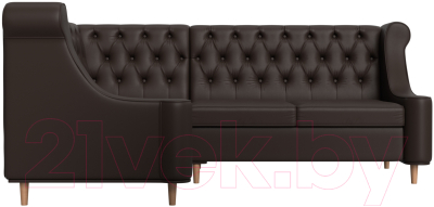 Уголок кухонный мягкий Лига Диванов Бронкс левый / 114589L (экокожа коричневый)