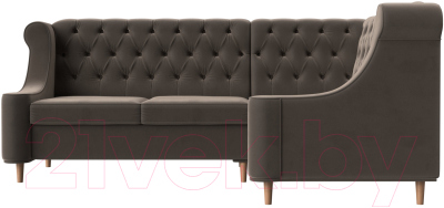 Уголок кухонный мягкий Лига Диванов Бронкс правый / 110365 (велюр коричневый)