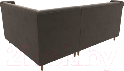 Уголок кухонный мягкий Лига Диванов Бронкс правый / 110365 (велюр коричневый)