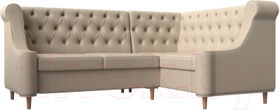 Уголок кухонный мягкий Лига Диванов Бронкс правый / 114587 (экокожа бежевый) - фото