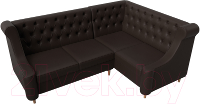Уголок кухонный мягкий Лига Диванов Бронкс правый / 114589 (экокожа коричневый)