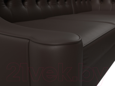 Уголок кухонный мягкий Лига Диванов Бронкс правый / 114589 (экокожа коричневый)