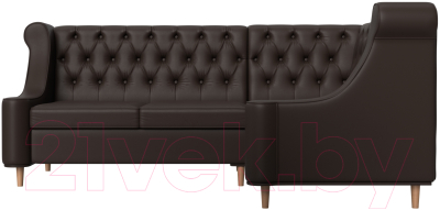 Уголок кухонный мягкий Лига Диванов Бронкс правый / 114589 (экокожа коричневый)