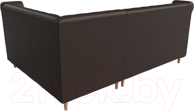 Уголок кухонный мягкий Лига Диванов Бронкс правый / 114589 (экокожа коричневый)