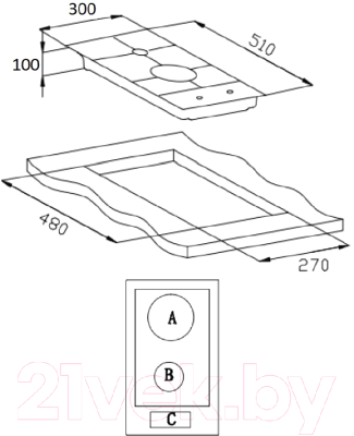 Газовая варочная панель Weissgauff HGG320BGR