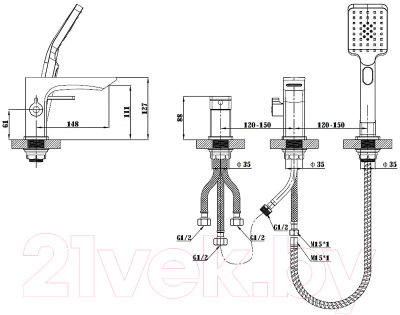 Комплект смесителей Esko Vela PB 355B