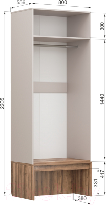 Шкаф Аквилон Чарли №3 (кашемир/авелано)