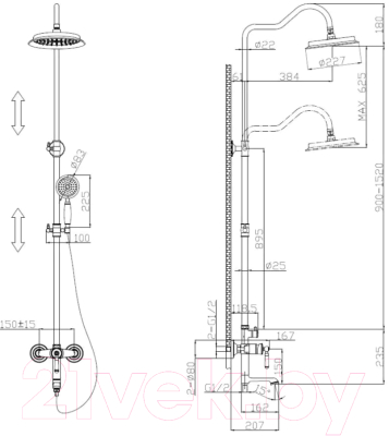 Душевая система Esko ST300