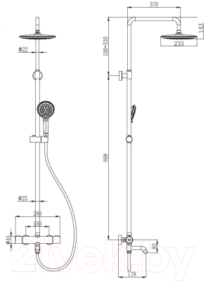Душевая система Esko STT1000