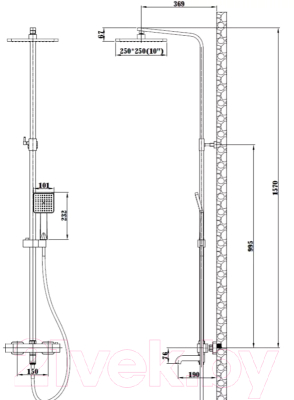 Душевая система Esko Singapore Black STT5054 BL