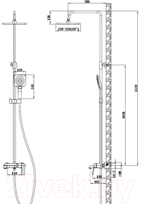Душевая система Esko Singapore Black ST300BL