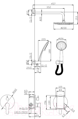 Душевая система Esko Singapore Black 6 in 1 SB