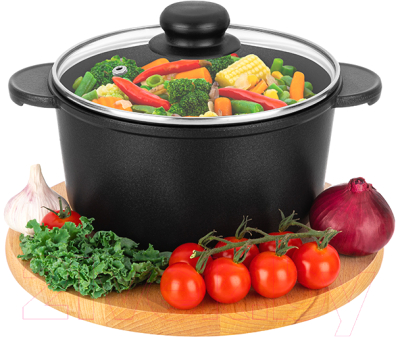 Кастрюля Elan Gallery Гармония вкуса / 121025 (черный оникс)