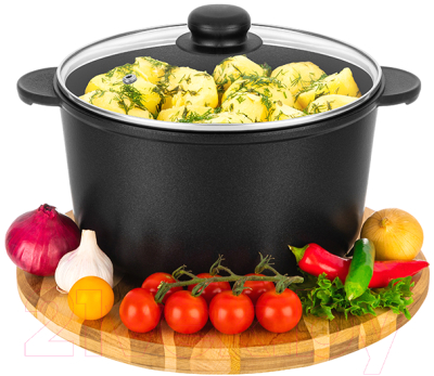 Кастрюля Elan Gallery Гармония вкуса / 120668 (черный оникс)