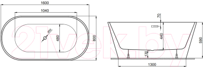 Ванна акриловая Polimat Uzo 160x80 / 00516