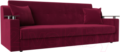 Диван Лига Диванов Сенатор книжка / 110370 (микровельвет бордовый) - фото