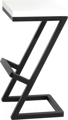 Табурет барный Millwood СДН-6 Бран/L 1 полубарный (белый/металл черный) - фото