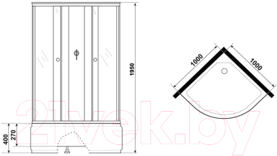 Душевая кабина Niagara Eco E100/40/TN/BK 100x100x195