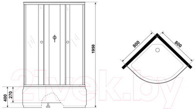 Душевая кабина Niagara Eco E80/40/TN/BK 80x80x195