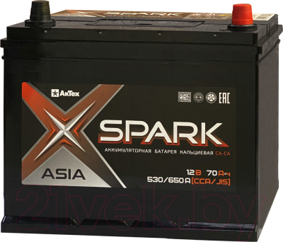 Автомобильный аккумулятор SPARK Asia 530/650A EN/JIS R+ / SPAA70-3-R - фото